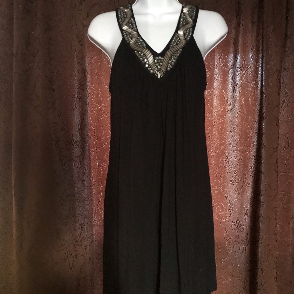 Express Shift Dress With Embellished Neckline